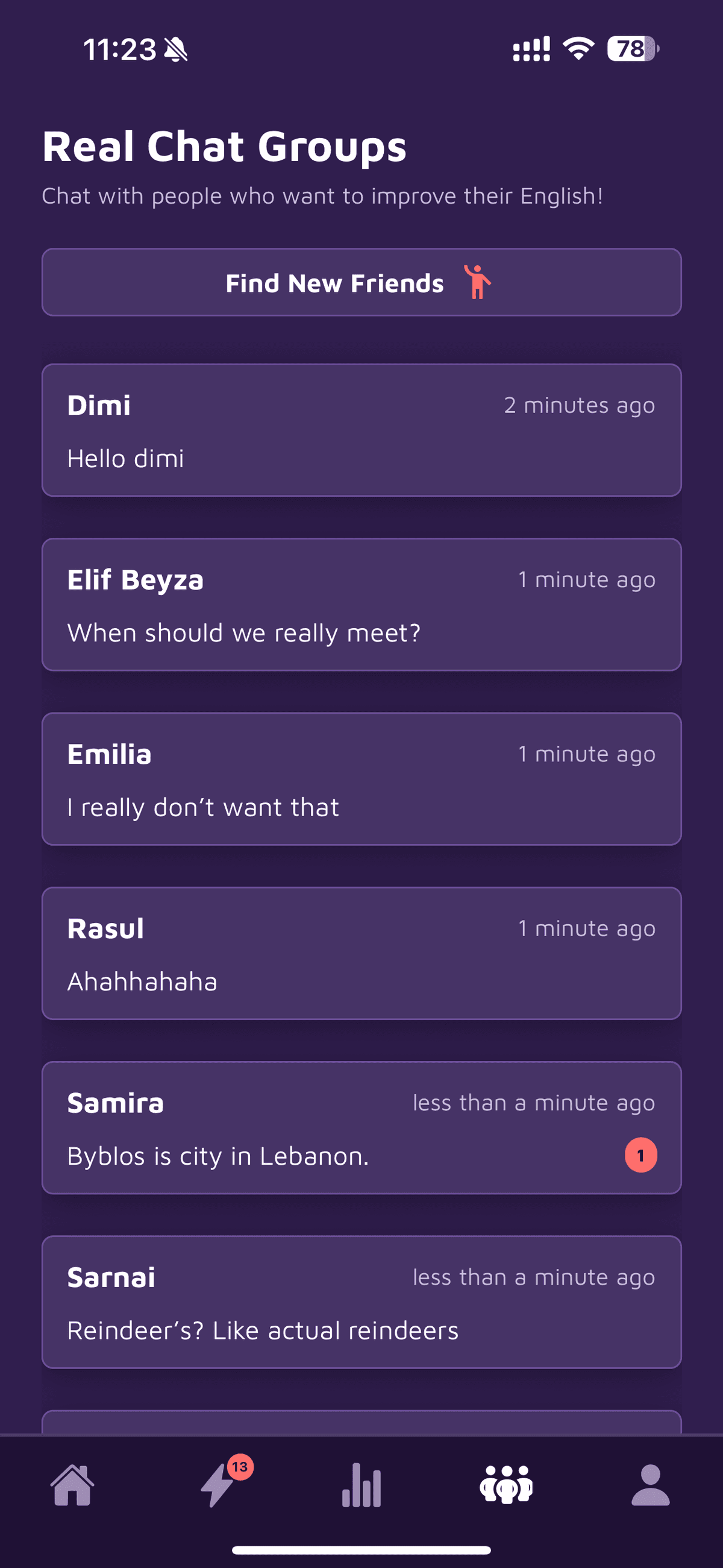 Building relationships and friendships in English with real people